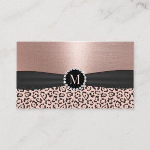 Carte De Visite Salon de coiffure Leopard Rose