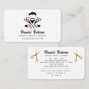 Carte De Visite Salon de coiffure minimaliste Barbershop rustique