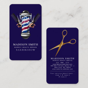 Carte De Visite Salon de coiffure minimaliste Barbershop rustique 