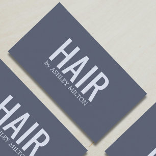 Carte De Visite Salon de coiffure minimaliste élégant bleu gras