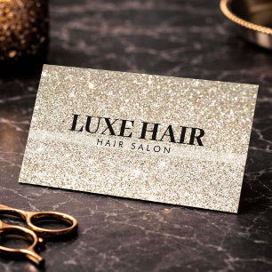 Carte De Visite Salon de coiffure minimaliste paillettes or luxe