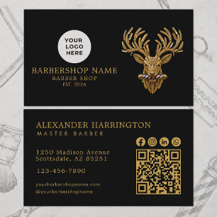 Carte De Visite Salon de coiffure moderne icônes sociales code QR 