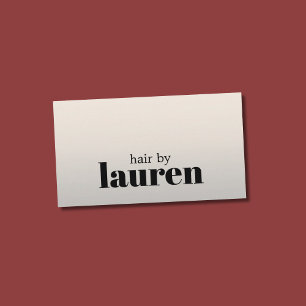 Carte De Visite Salon de coiffure noir argent faux minimaliste gra
