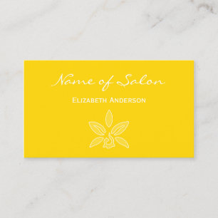 Carte De Visite Salon de coiffure Orchidée jaune