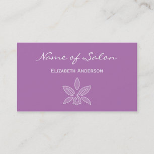Carte De Visite Salon de coiffure Orchidée Violette