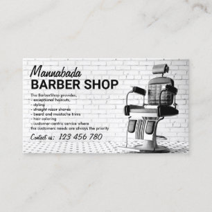 Carte De Visite Salon de coiffure personnalisé noir blanc et photo