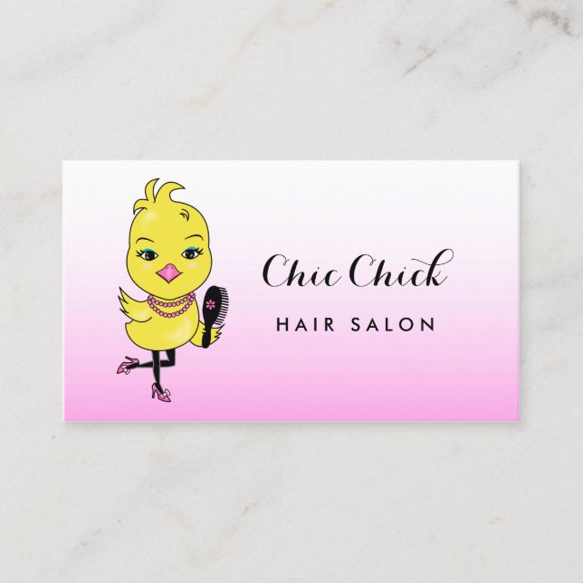 Carte De Visite Salon de coiffure Pink Chick (Devant)