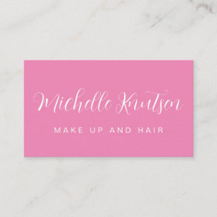 Carte De Visite Salon de coiffure pour artiste de maquillage rose