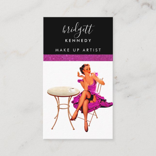 Carte De Visite Salon de coiffure pour artiste peintre en maquilla (Devant)