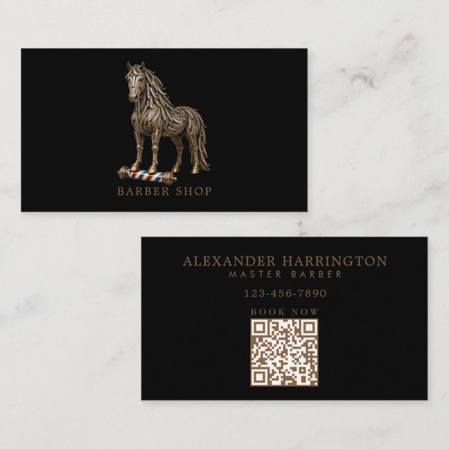 Carte De Visite Salon de coiffure professionnel minimal Bronze Mus (Devant / Derrière)