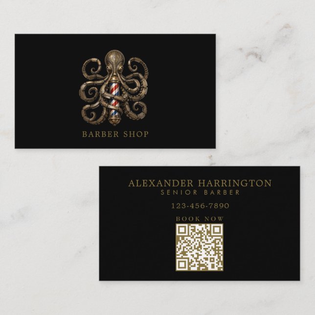 Carte De Visite Salon de coiffure professionnel minimal Bronze Pie (Devant / Derrière)