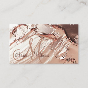 Carte De Visite Salon de coiffure Rose tendance Gold Paint Maquill