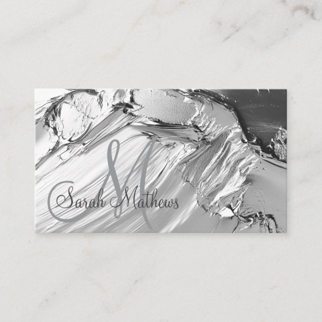 Carte De Visite Salon de coiffure Rose tendance Gold Paint Maquill (Devant)