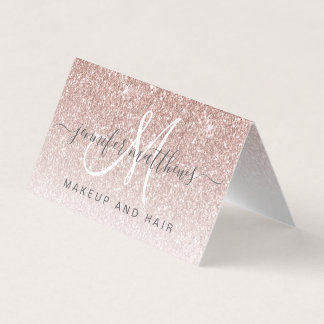 Carte De Visite Salon de coiffure Rose tendance Parties scintillan