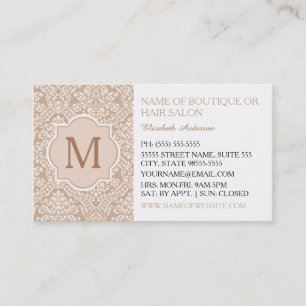 Carte De Visite Salon de coiffure Taupe Damask Boutique