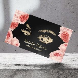 Carte De Visite Salon de coiffure vintage Floral Gold Lash
