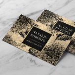 Carte De Visite Salon de coiffure vintage Gold Black Floral<br><div class="desc">Vintage Gold Black Maquillage Floral Artiste Coiffeur Cartes de visite de salon de coiffure.</div>