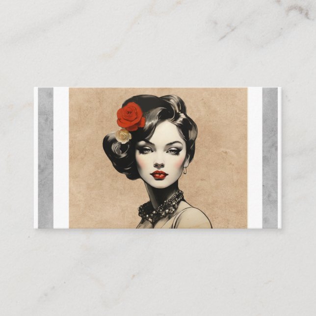 Carte De Visite Salon de coiffure vintage Parfumerie (Devant)