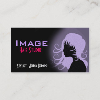 Carte de visite Salon de Coiffure Violet Noir