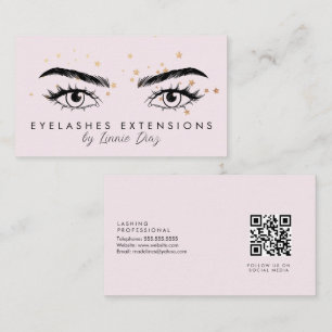 Carte De Visite Salon de Extensions de Cils Faux Feuille d'Étoiles
