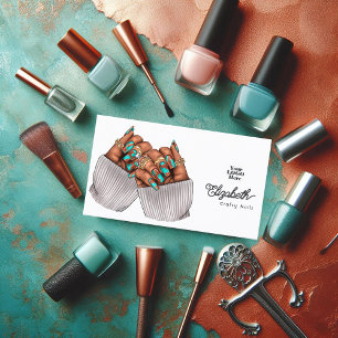 Carte De Visite Salon de femme noire Patina Cuivre Turquoise Grung