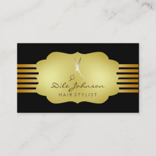 Carte De Visite Salon de la Parties scintillant en or rayé