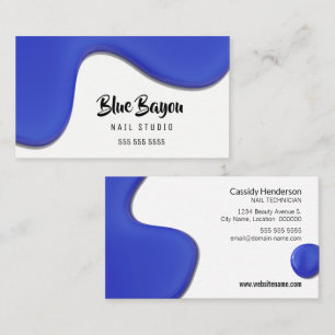 Carte De Visite Salon de l'ongle liquide bleu