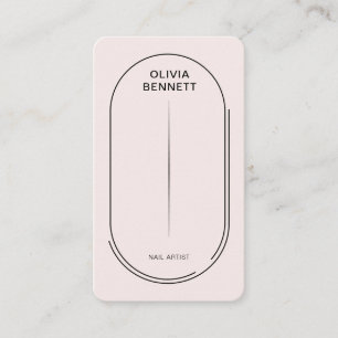 Carte De Visite Salon de manucure minimaliste rose poudré pour art