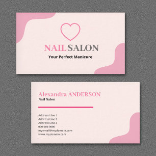 Carte De Visite Salon de manucure - Rose