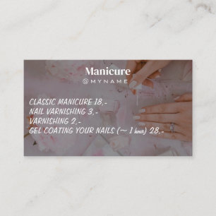 Carte De Visite Salon de manucure typographie gouttes de paillette