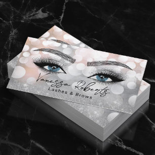 Carte De Visite Salon de maquillage Argent Beauté Lashes & Brop Ar