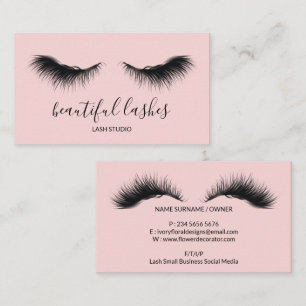Carte De Visite Salon de maquillage Eyelash rose