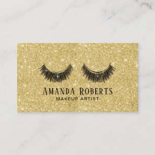 Carte De Visite Salon de maquillage moderne Gold Parties scintilla