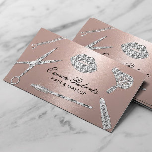 Carte De Visite Salon de maquillage moderne Rose Gold Luxueux Arti