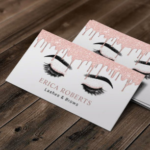 Carte De Visite Salon de maquillage rose Gold Lashes & Brop Artist