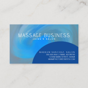 Carte De Visite Salon de massage Abstrait Designer bleu
