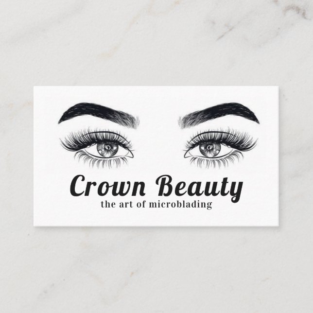 Carte De Visite Salon de microblading pour sourcils et cils (Devant)