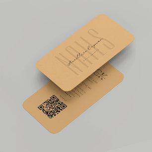 Carte De Visite Salon de ongles moderne Artiste ongle Brown Monogr