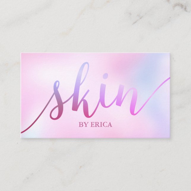 Carte De Visite Salon de soins de la peau Spa Esthétique Aquarelle (Devant)