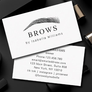Carte De Visite Salon de sourcils élégant minimal