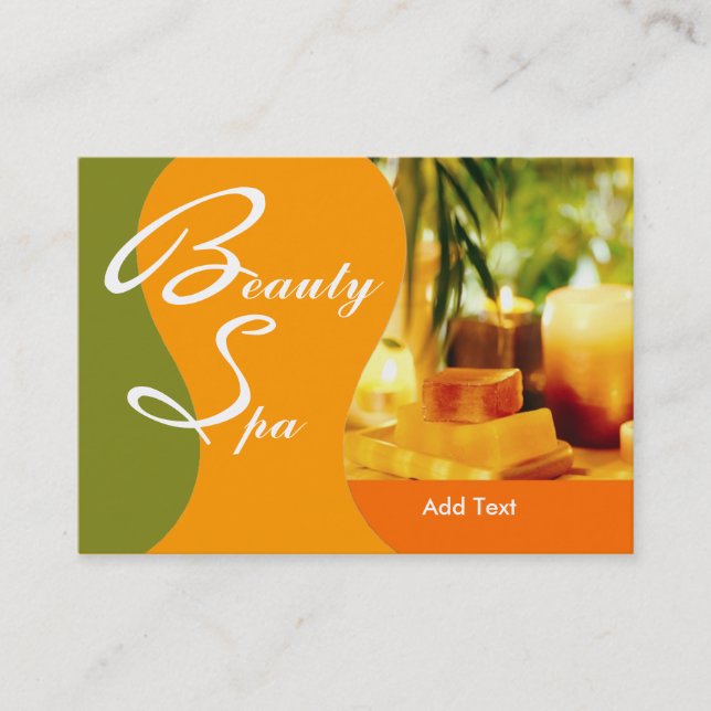 Carte de visite Salon de Spa de Santé Beauté Vert  (Devant)