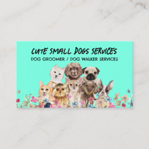 Carte De Visite salon de toilettage pour petits chiens verts gardi