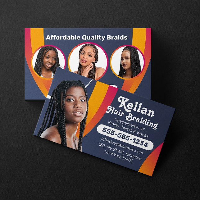 Carte De Visite Salon d'épilation violet et bleu Navey (Créateur téléchargé)