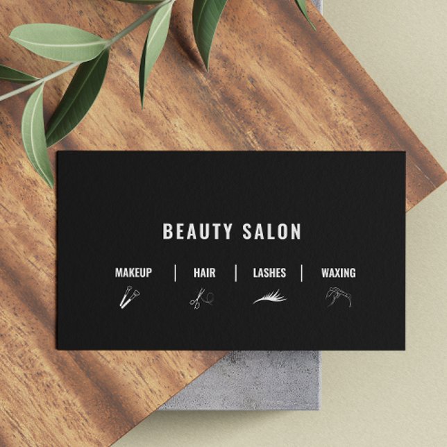 Carte De Visite Salon des cheveux blancs Moderne Bold Code Qr Soci (White Hair Salon Modern Bold Qr Code Social Media Business Card)
