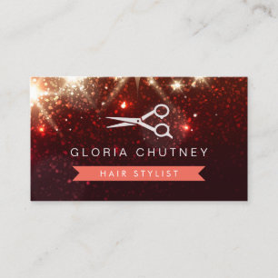 Carte De Visite Salon des cheveux coiffeur - Parties scintillant b