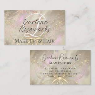 Carte De Visite Salon des cheveux Fille Rose Gold Butterfly Sparkl