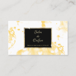 Carte De Visite Salon des cheveux Moderne Jaune Abstrait Splash