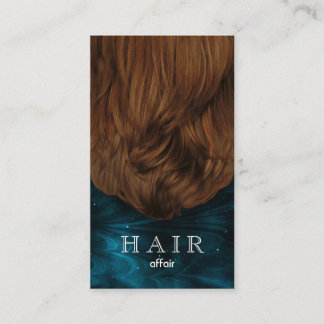 Carte De Visite Salon des cheveux Wavy Turquoise Bleu Noir