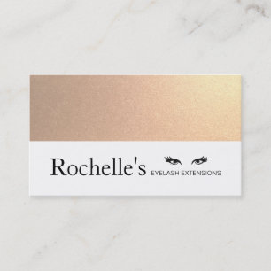 Carte De Visite Salon des extensions Eyelash Faux Gold