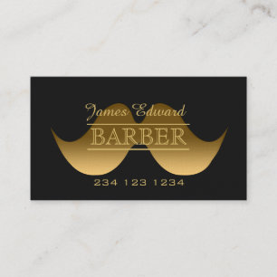 Carte De Visite Salon des hommes de Mustache Barber Gold Modern